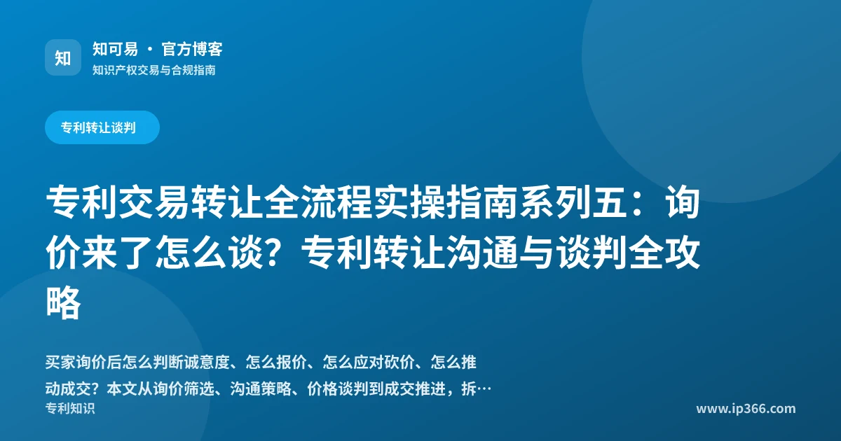 专利转让沟通谈判技巧示意图