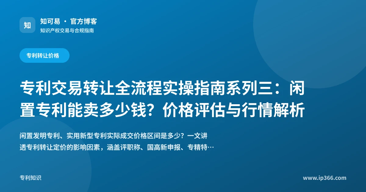闲置专利转让价格评估与行情对比示意图